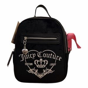 Juicy Couture Black Mini Backpack with Heart Charm-NWT